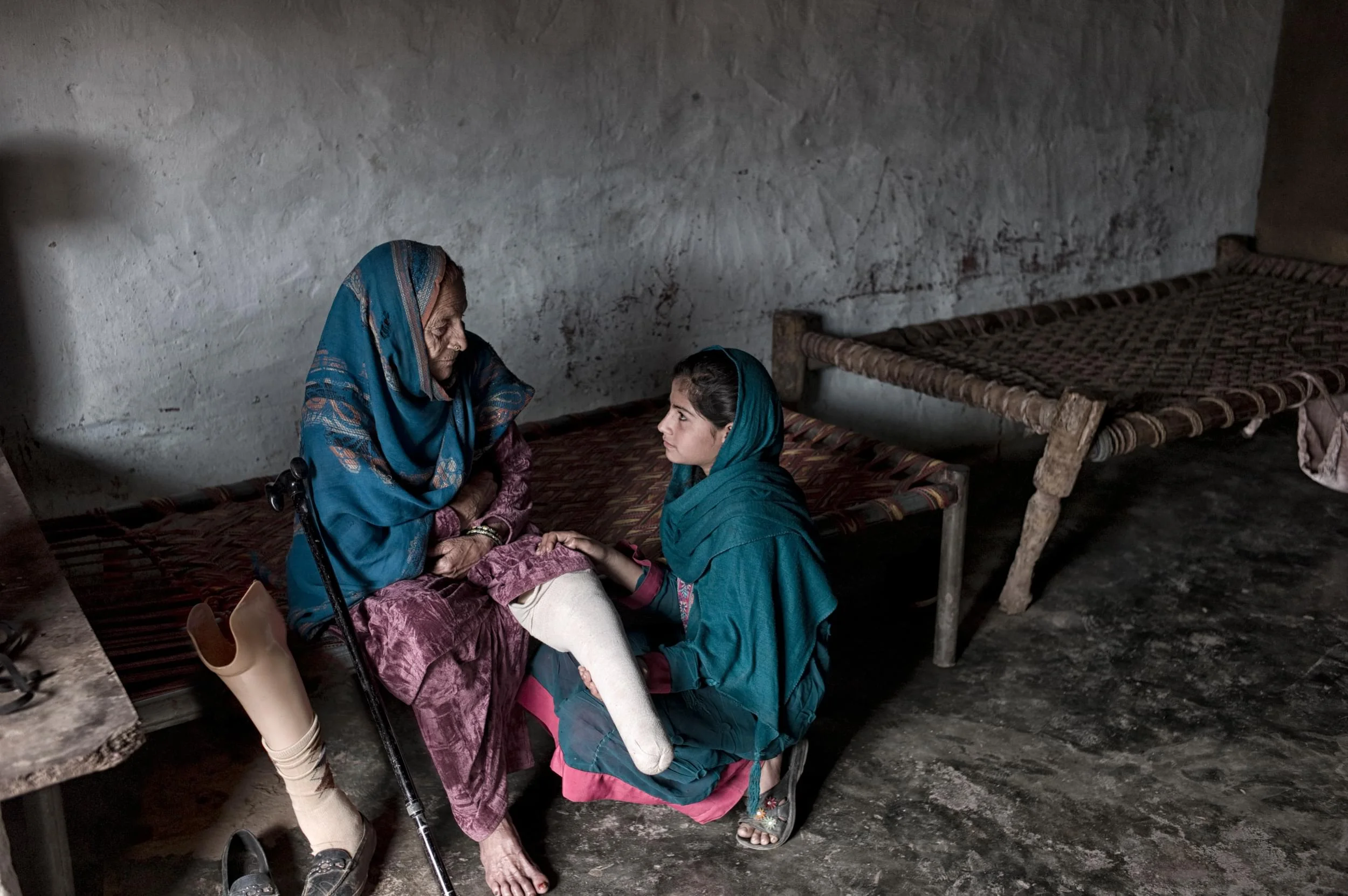 A grandmother and girl in rural Pakistan